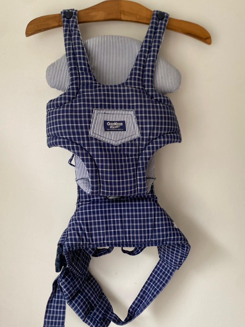 Vintage Oshkosh B’Gosh Carrier 1990’s Snugli Carrier Blue Plaid Adjustable